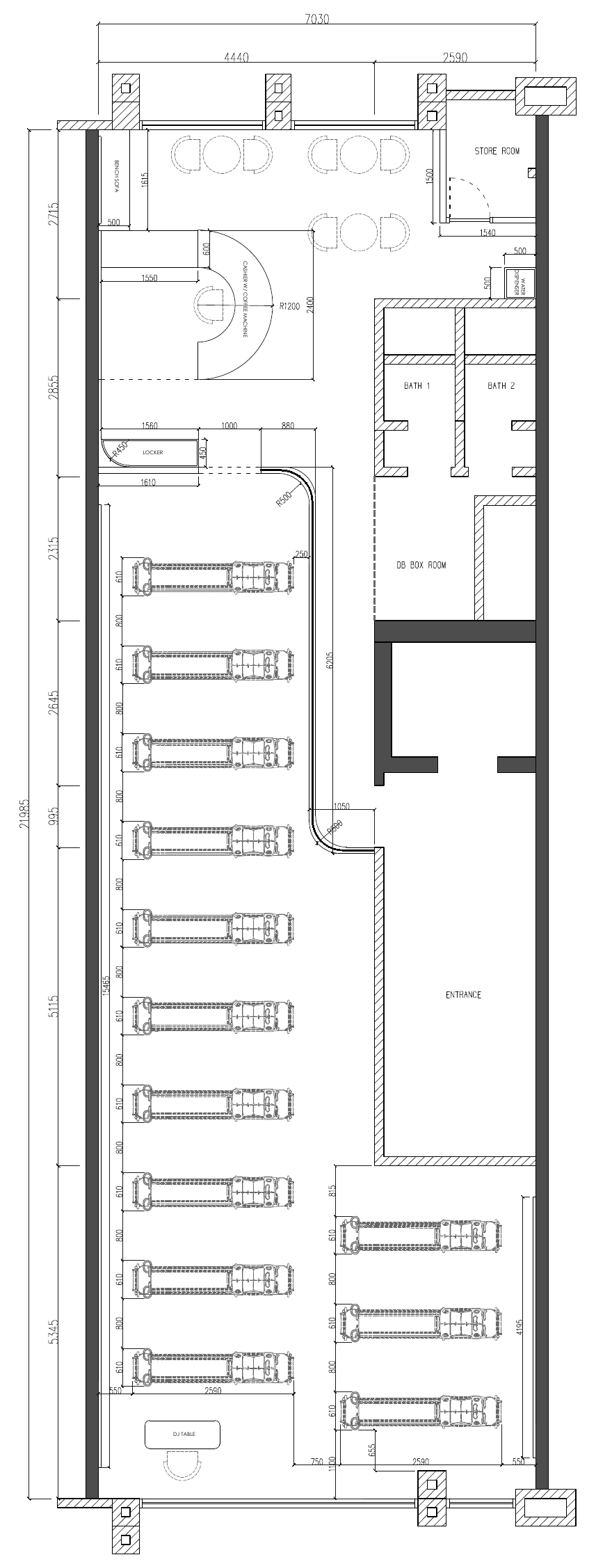 Corelab Pilates measured floor plan option 1