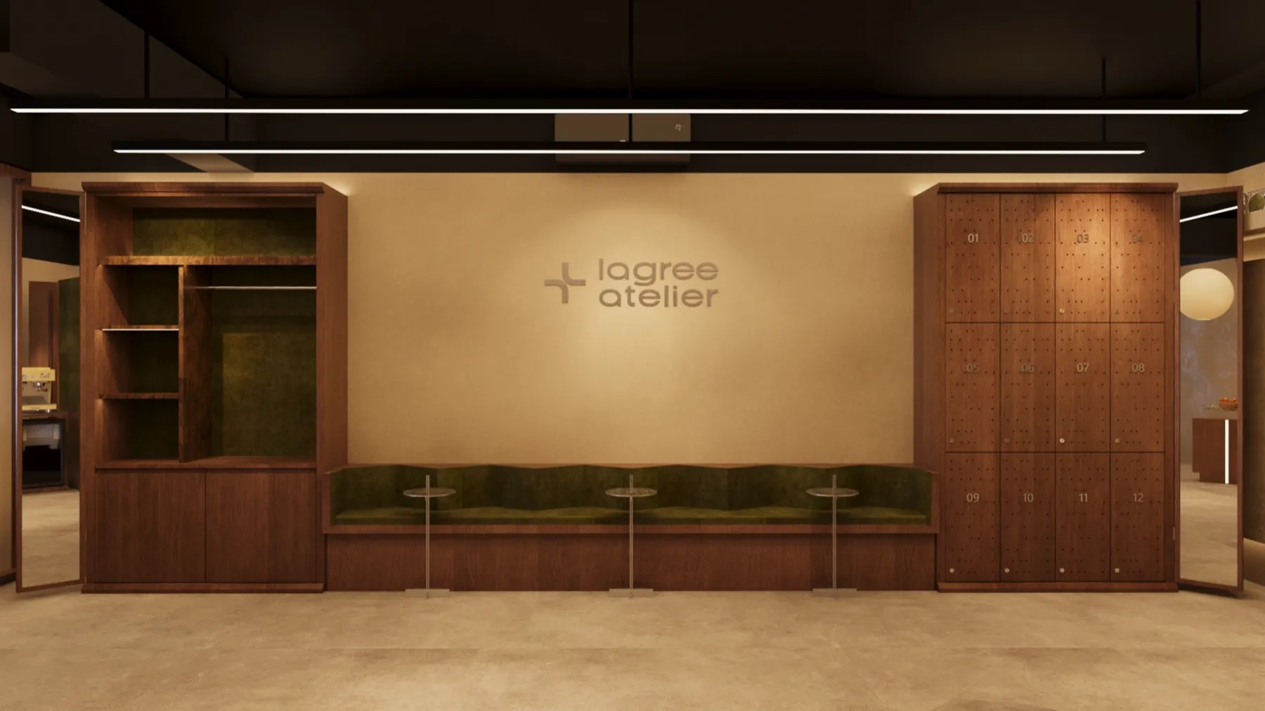 Lagree Atelier lounge design visual